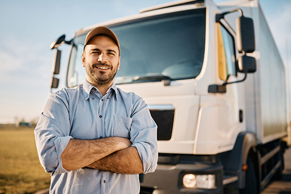 Man standing by truck