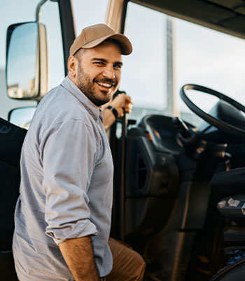 Man standing by truck
